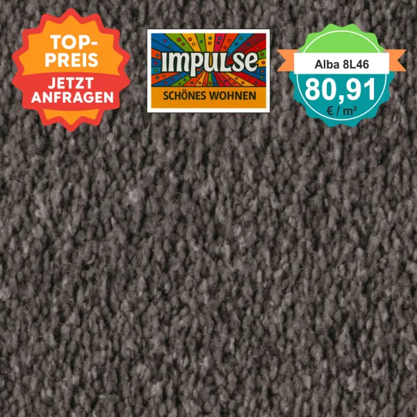 Vorwerk Alba 8L46 mokka – Draufsicht Velours Teppichboden 4 m breit, 80,91 €/m²